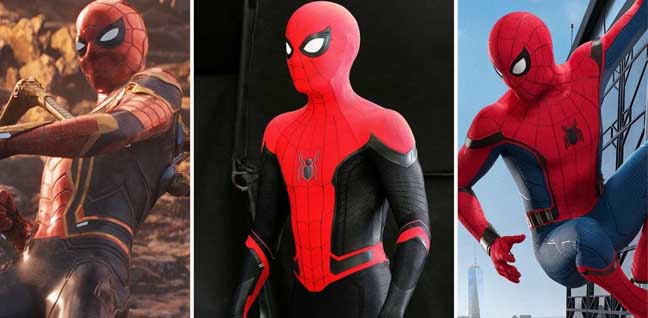 the newest 3 kinds of spiderman suit in the movie